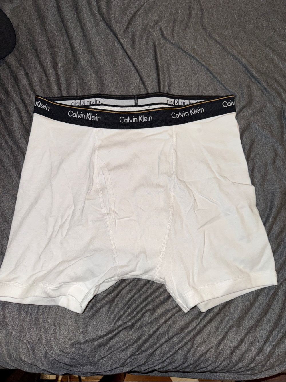 Calvin Klein White Boxer Briefs with Black Logo Waistband